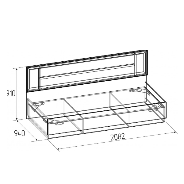 Aurelio 80 Кровать Белый-Блеквуд Сатиновый
