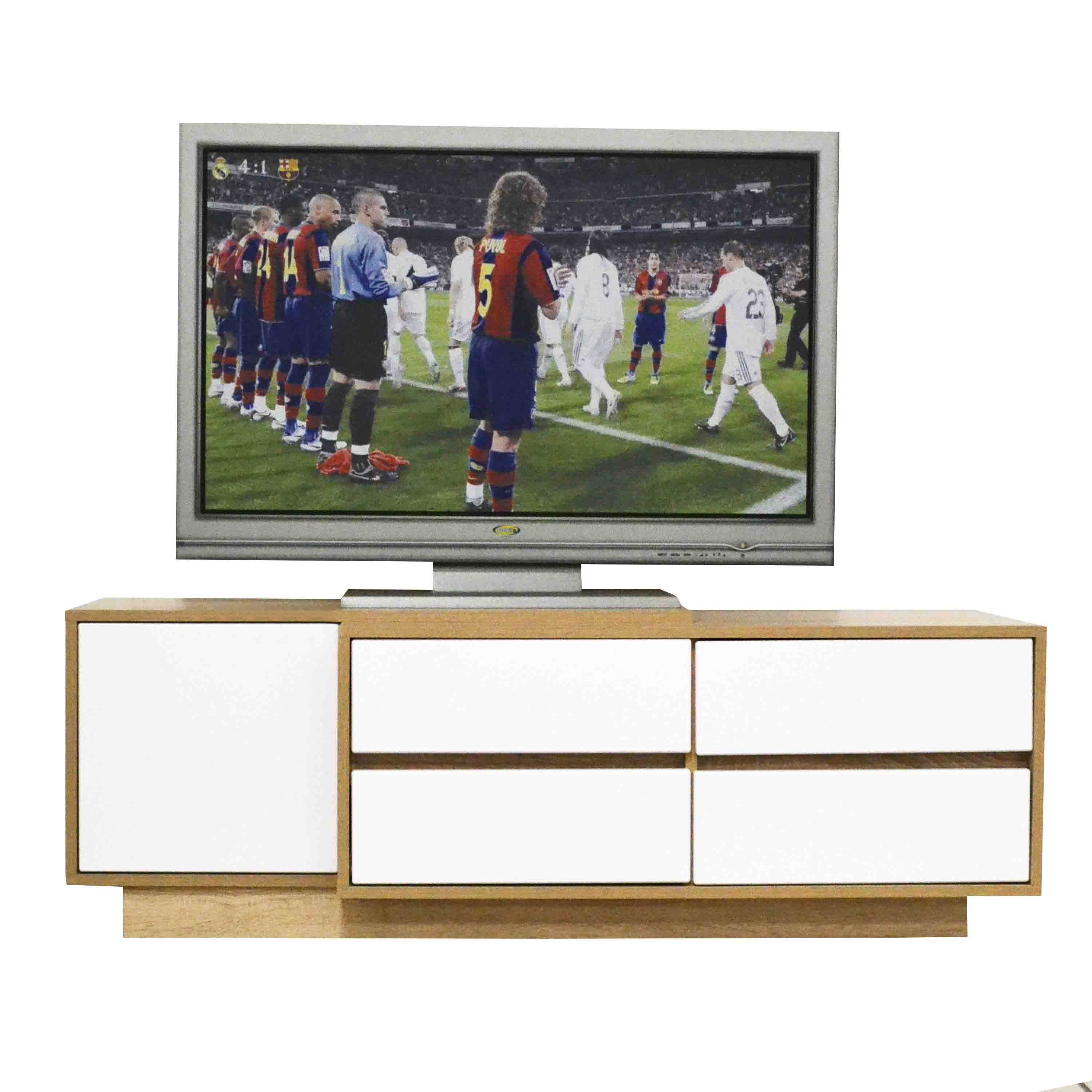 Тумба ТВ ТМ24, 04 дуб сонома/белый глянец