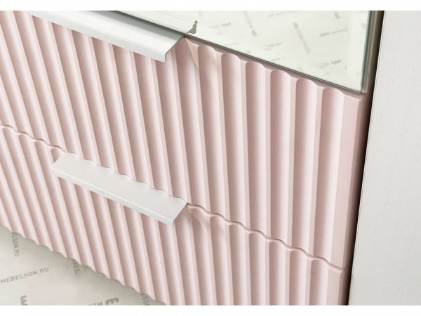 Зефир Шкаф трехдверный 109.02 белое дерево/пудра розовая (эмаль)