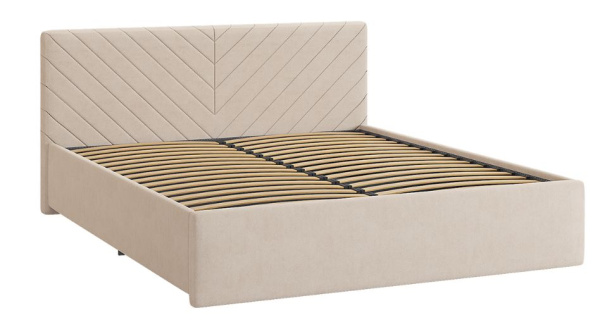 Кровать Сандра 2 1600*2000 с основанием/Крем  велюр