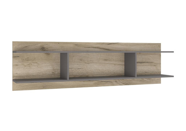 Полка навесная Лайт Дуб Крафт Серый/ серый графит