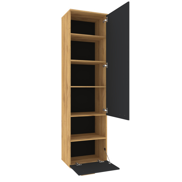 Crown 11 (гостиная) Шкаф МЦН (01) (Дуб золотистый/Графит) 