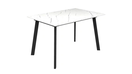 Стол Брукс МДФ,бабочка,1200(1580)*800, Мрамор белый+опора Z01 черный