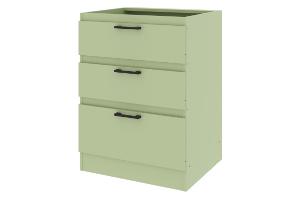 Ревилья Шкаф напольный с ящиками ш60 Зеленый шалфей