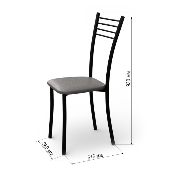 Стул Квинтет Стандарт (черный , к/з Серый 700)