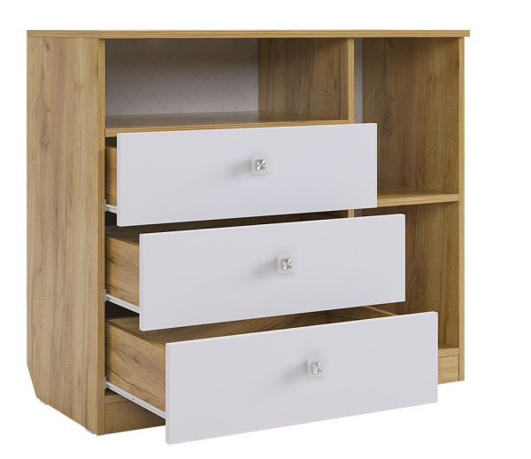 Форсаж Комод (дуб крафт золотой/белый)/без принта