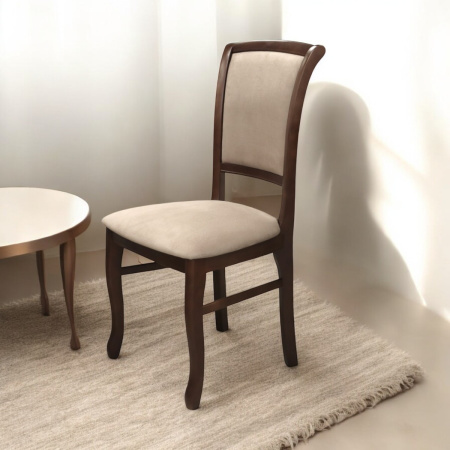 Стул Кабриоль-М орех артемида, ткань Велла 06(Мокачино)