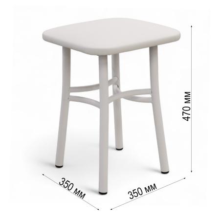 Табурет Классик Кожзам Белый/ Металл Белый