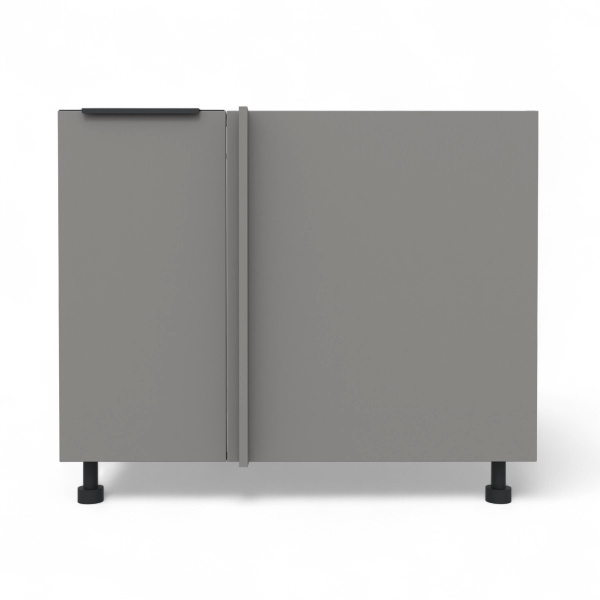 КАТАНИЯ  Стол угловой под мойку 1000 Белый жемчуг/EVO Тёмно-серый МАТОВЫЙ