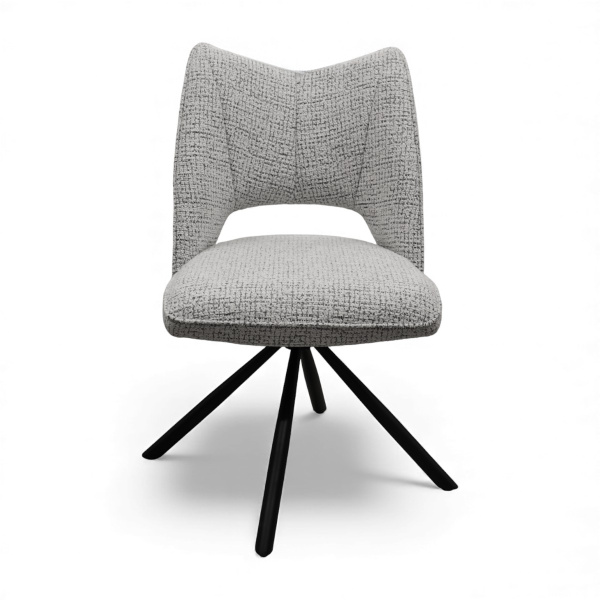 Стул DC-5031 с поворотным механизмом. металл черный, ткань WZ3056-6 Св.серый 