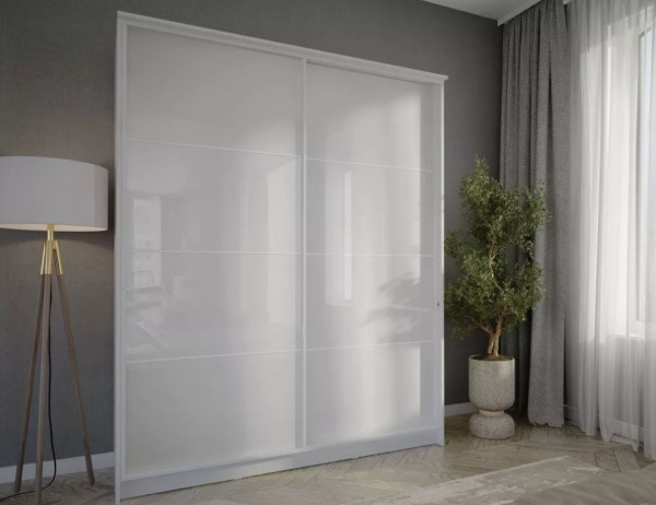 Шкаф-купе Байкал-2 Белый/Белый глянец