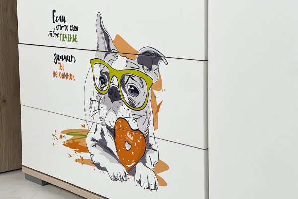 Зоо Комод 26.01(дуб мария/белый)