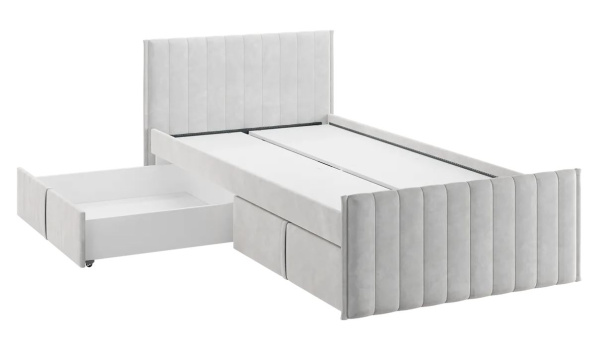 Кровать с ящиками Твикс 90х200 см (галька (велюр))