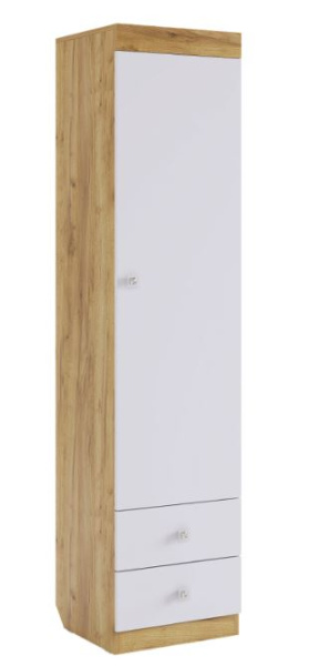 Форсаж Шкаф комбинированный (с ящ. 1-створчатый) (дуб крафт золотой/белый)