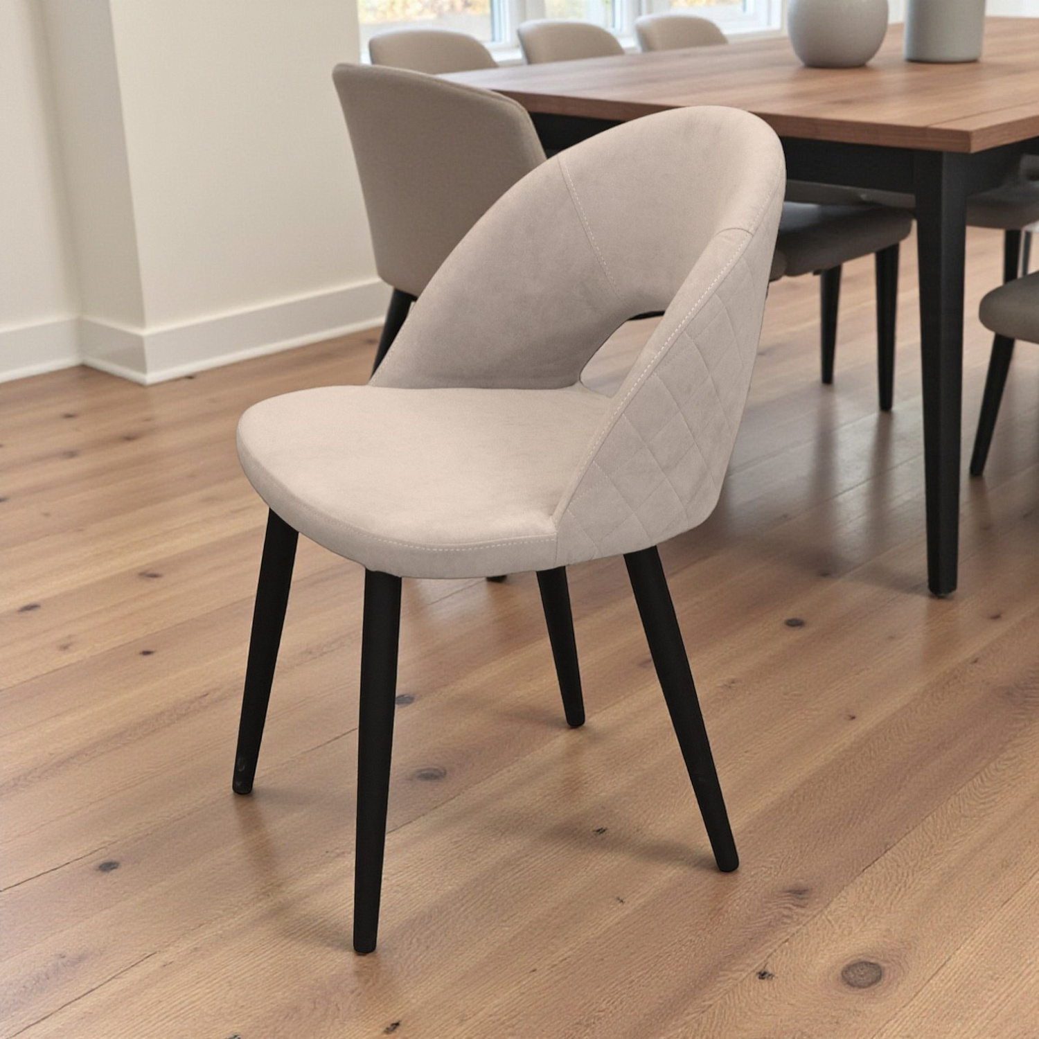 Стул Капри-4, Т170 (бежевый)+нога 1R38 (черный)