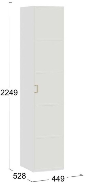 Стелла Шкаф д/белья 1 дв Белый холст/Белый жемчуг