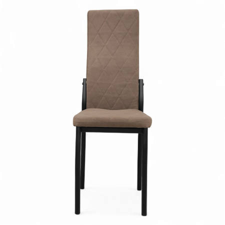 Стул Лорд Ромб черный, велюр коричневый