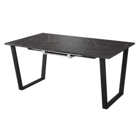 Стол АТЛАНТ 09 1620(+600)*950, ЛДСП EGGER:Камень черный/опора Атлант 1,4 металл(Черный мат)