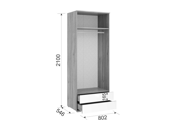 Зоо Шкаф 2-х дверный с 2-мя ящиками