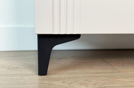 Комод 2 Рич со стеклом кашемир/фрапучино матовый/черный