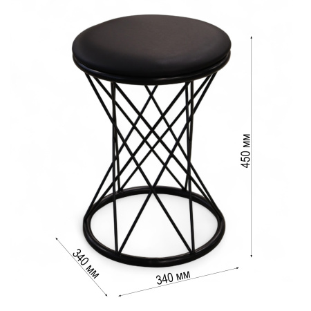 Табурет АГОН СТ 04 Черный, в/кожа №12 /Черный