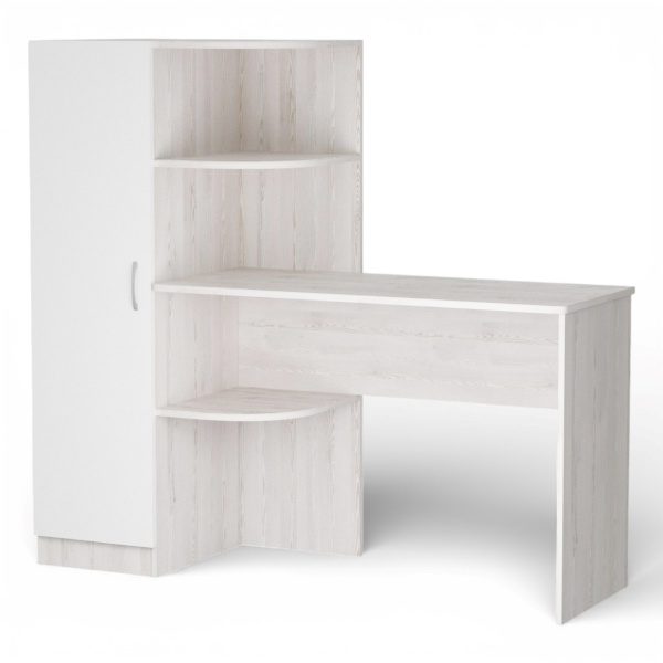 Стол письменный КРИСТИН – 1  Сосна лофт/ Белый  Левый 