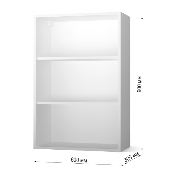 НОВА ВЫСОТА 900 Корпус шкафа настенного 2-х дверного 600 / Белый