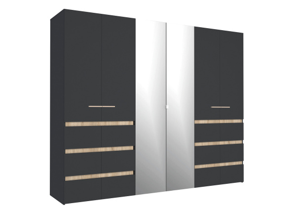 Анона 7 Шкаф д/одежды и белья 6 дв. Антрацит/Дуб Сонома