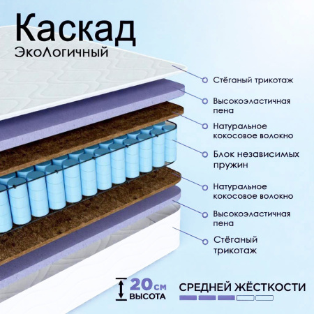 Матрас Комфорт "ЭкоЛогичный" Каскад 800*2000