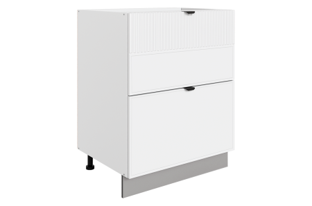 БАРИСТА Шкаф рабочий L600 Старт (2 ящ ) (белый/милк матовый) 