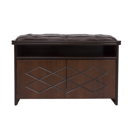 Банкетка Leset Патриция, орех (к/з орегон перламутр 120/Коричневый, каретная стяжка)