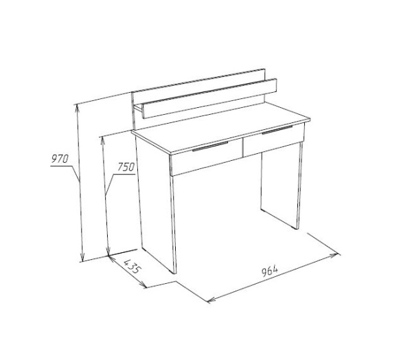 Венеция Стол туалетный дуб Серый К./Графит