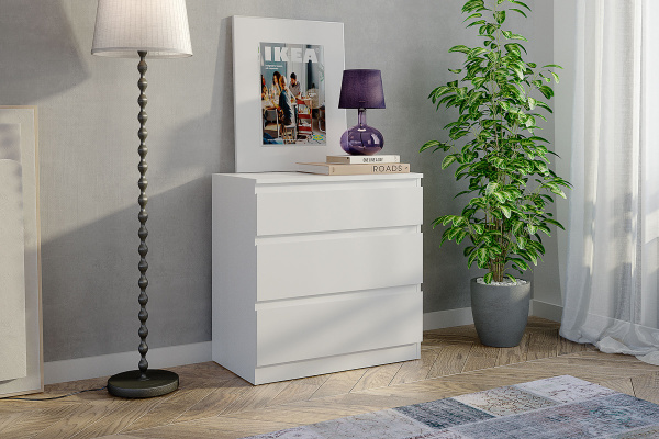 Комод Морвик 465.02 3 ящика Белый