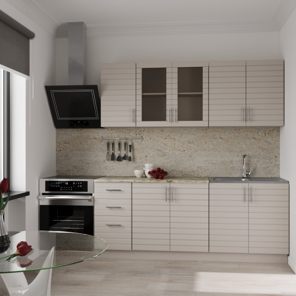 Кухня Комплект №9 Кашемир/Кашемир (столеш Версаль без мойки) 2,0м 